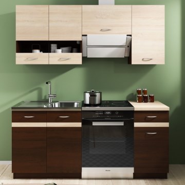 Mueble de cocina VALERIA 180 cm roble sonoma/marrón