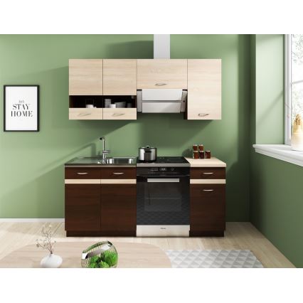 Mueble de cocina VALERIA 180 cm roble sonoma/marrón