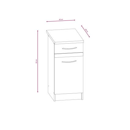 Mueble de cocina VALERIA 240 cm marrón/roble Sonoma