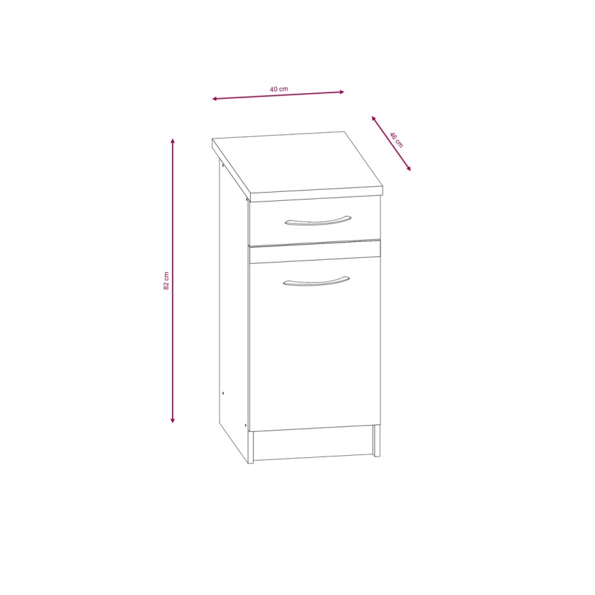 Mueble de cocina VALERIA 240 cm marrón/roble Sonoma