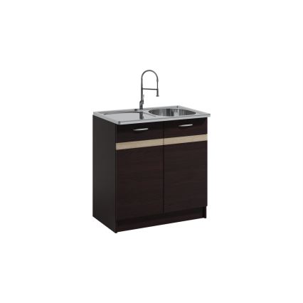 Mueble de cocina VALERIA de 240 cm, roble Sonoma/marrón