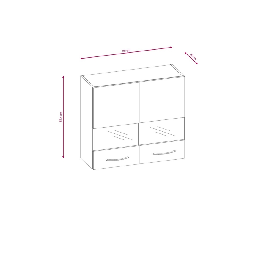 Mueble de cocina VALERIA de 240 cm, roble Sonoma/marrón