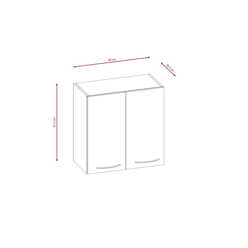 Mueble de cocina VALERIA de 240 cm, roble Sonoma/marrón