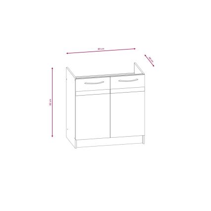 Mueble de cocina VALERIA de 240 cm, roble Sonoma/marrón