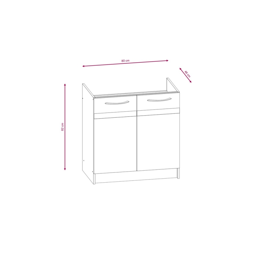 Mueble de cocina VALERIA de 240 cm, roble Sonoma/marrón