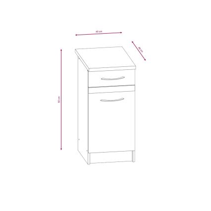 Mueble de cocina VALERIA de 240 cm, roble Sonoma/marrón
