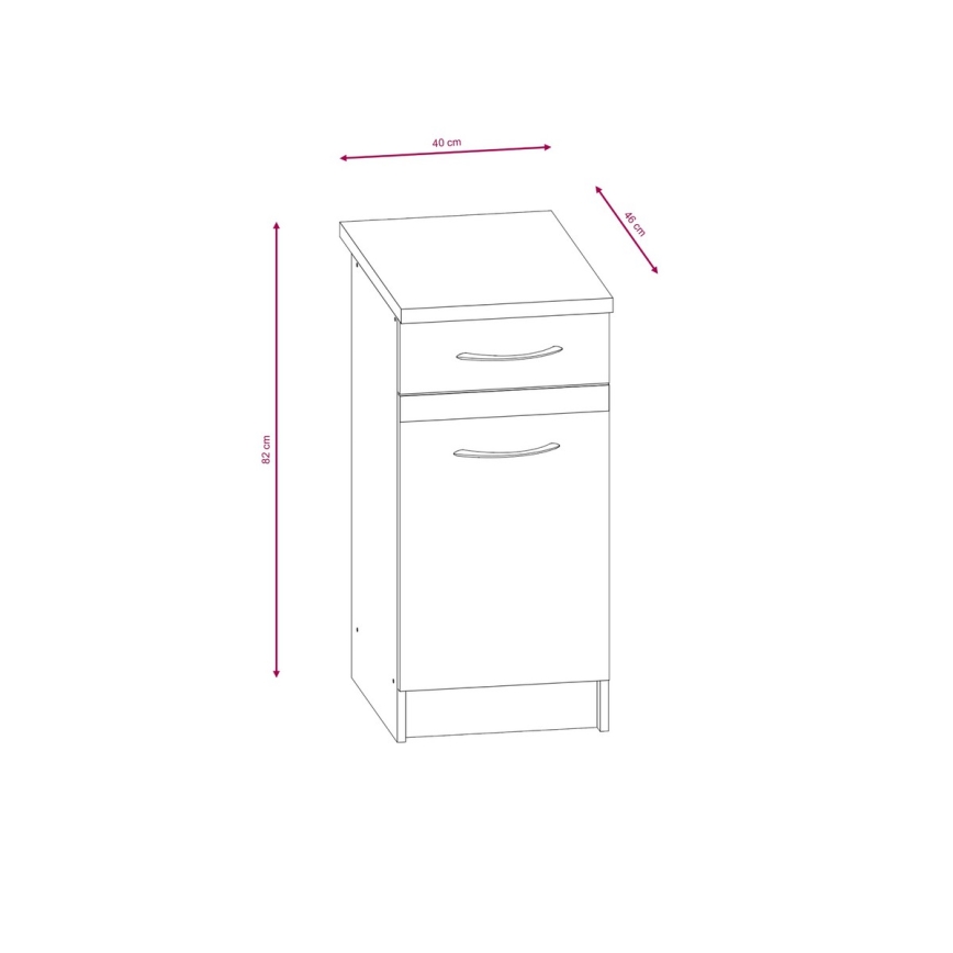 Mueble de cocina VALERIA de 240 cm, roble Sonoma/marrón