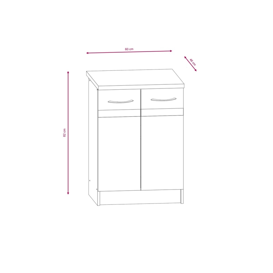 Mueble de cocina VALERIA de 240 cm, roble Sonoma/marrón