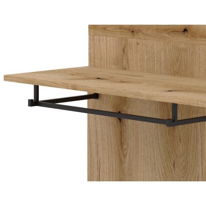 Mueble de entrada con espejo SVEN marrón/blanco