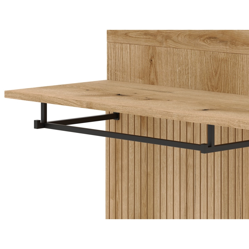 Mueble de entrada con espejo SVEN, marrón/grafito