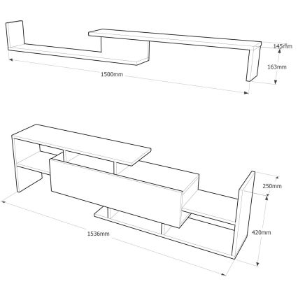 Mueble de pared DREAM marrón/blanco