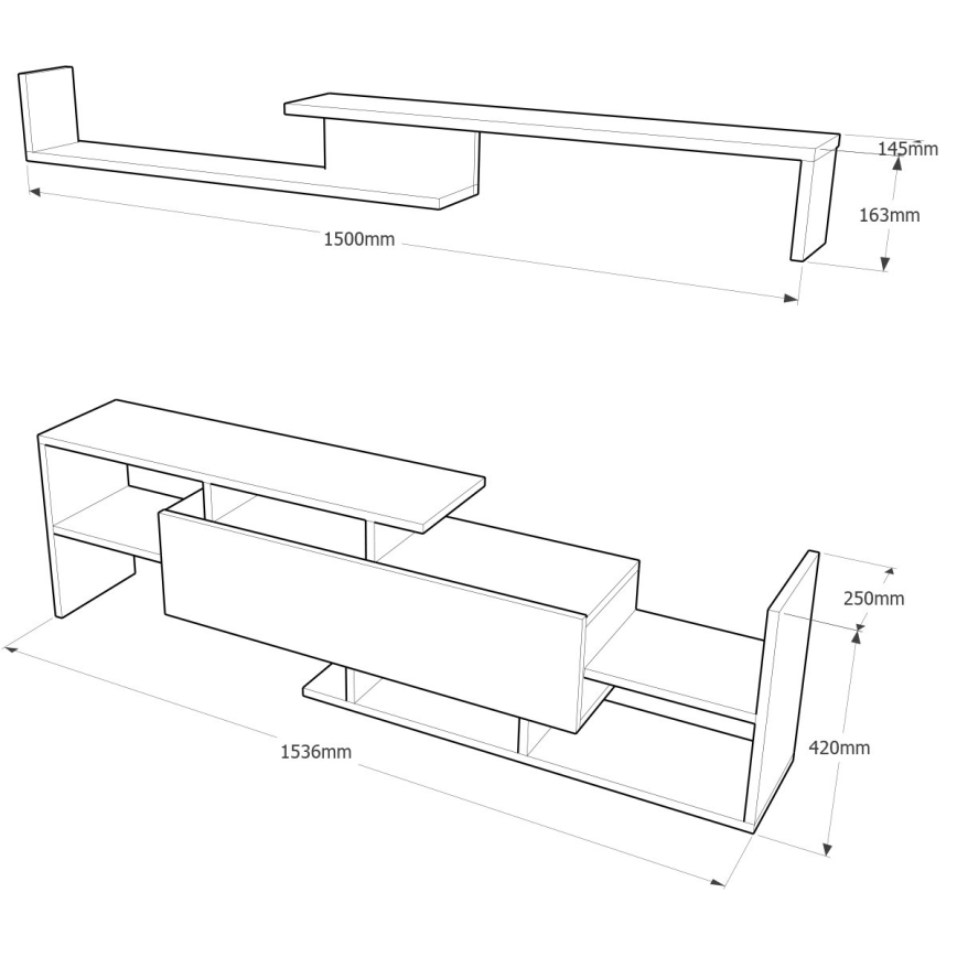 Mueble de pared DREAM marrón/blanco