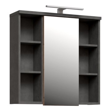 Mueble de pared para baño con espejo VENOM antracita/marrón