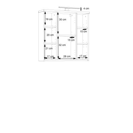 Mueble de pared para baño con espejo VENOM antracita/marrón