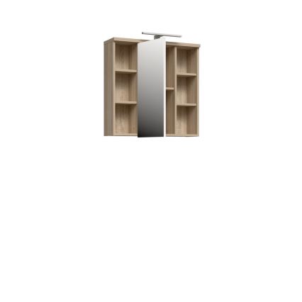 Mueble de pared para baño con espejo VENOM blanco/roble sonoma