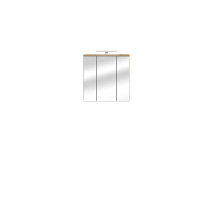 Mueble de pared para baño con espejo VENOM verde/roble artisan