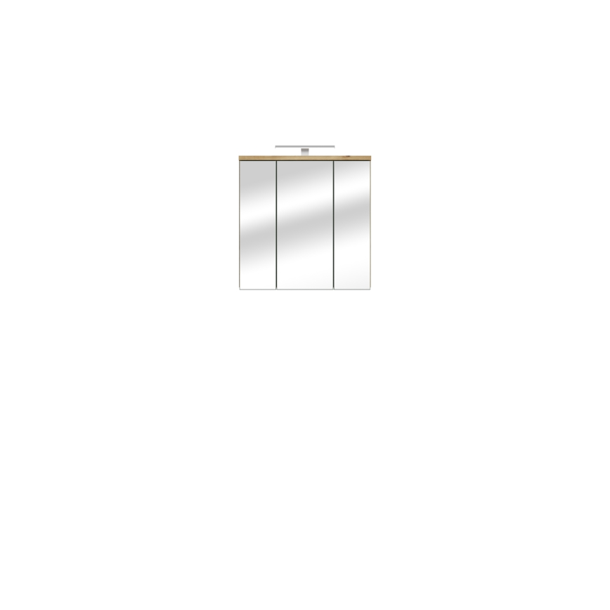 Mueble de pared para baño con espejo VENOM verde/roble artisan