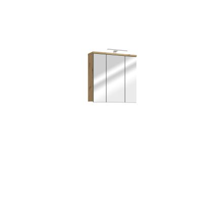 Mueble de pared para baño con espejo VENOM verde/roble artisan