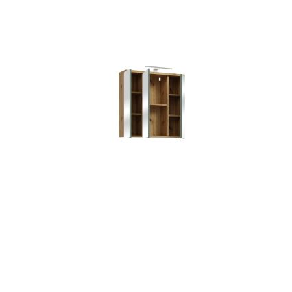 Mueble de pared para baño con espejo VENOM verde/roble artisan