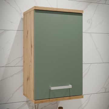 Mueble de pared para baño VENOM verde/roble artisan
