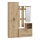 Mueble de recibidor con espejo KAVI en roble Artisan