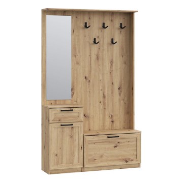 Mueble de recibidor con espejo KAVI roble artisan