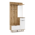 Mueble de recibidor con espejo SVEN marrón/blanco