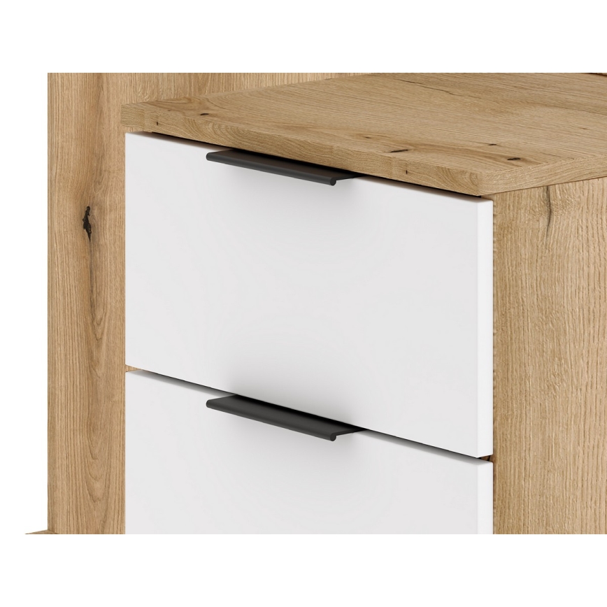 Mueble de recibidor con espejo SVEN marrón/blanco
