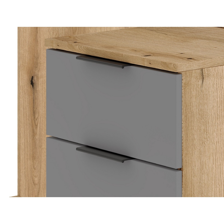 Mueble de recibidor con espejo SVEN, marrón/grafito