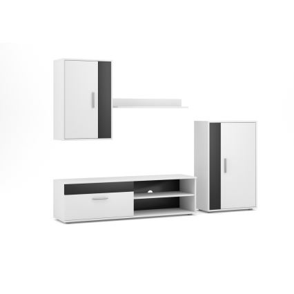 Mueble de salón BRICK blanco/negro