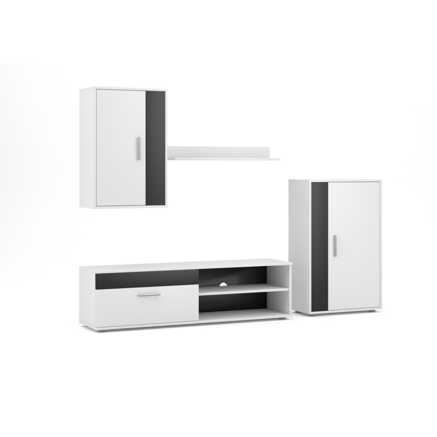 Mueble de salón BRICK blanco/negro