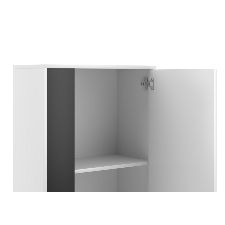 Mueble de salón BRICK blanco/negro