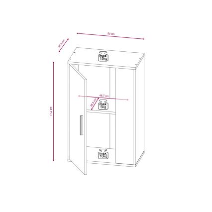 Mueble de salón BRICK blanco/negro