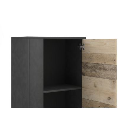 Mueble de salón BRICK marrón/negro