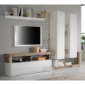 Mueble de salón LENOR blanco/marrón