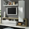 Mueble de salón LENOR blanco/marrón