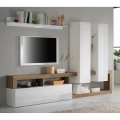 Mueble de salón LENOR blanco/roble