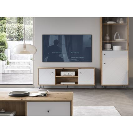 Mueble de TV SULA roble artisan/blanco