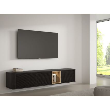 Mueble de TV WARO negro/marrón