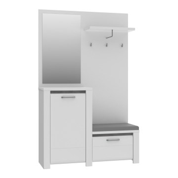 Mueble para recibidor con espejo HIRO blanco/gris