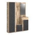 Mueble para recibidor con espejo NOLAN, marrón/grafito