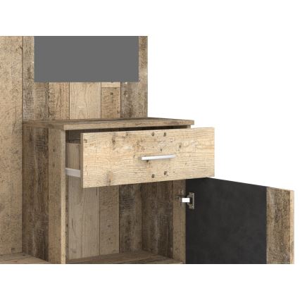 Mueble para recibidor con espejo NOLAN, marrón/grafito