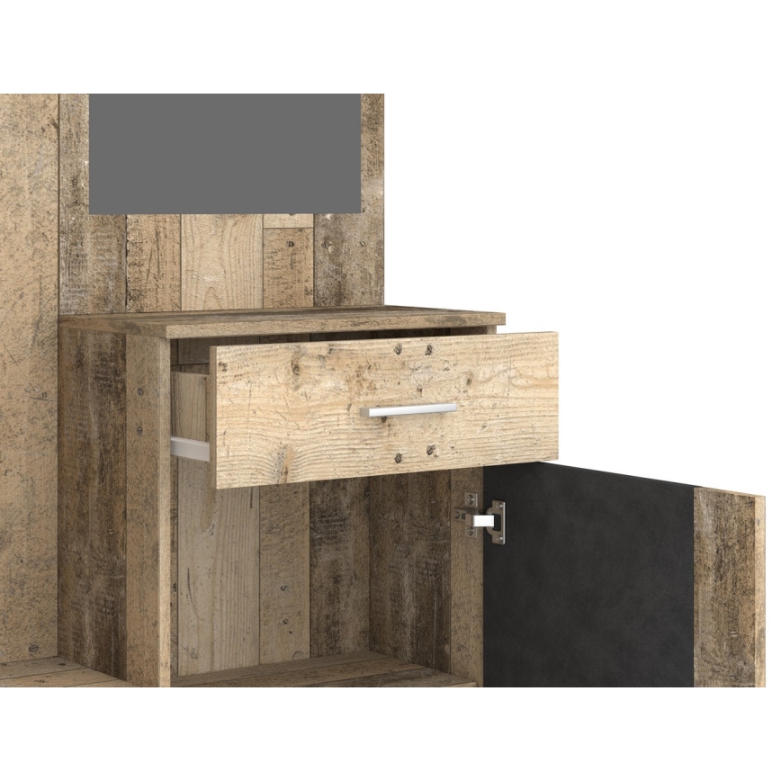 Mueble para recibidor con espejo NOLAN, marrón/grafito