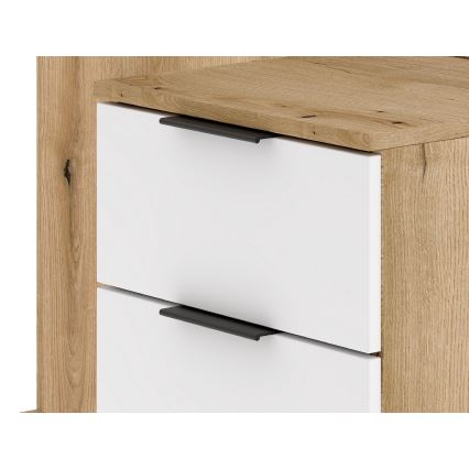 Mueble para recibidor con espejo SVEN marrón/blanco