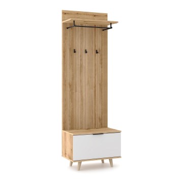 Mueble para recibidor KLEO marrón/blanco