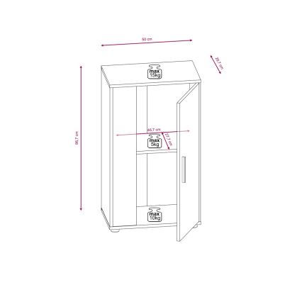 Mueble para salón BRICK blanco/negro