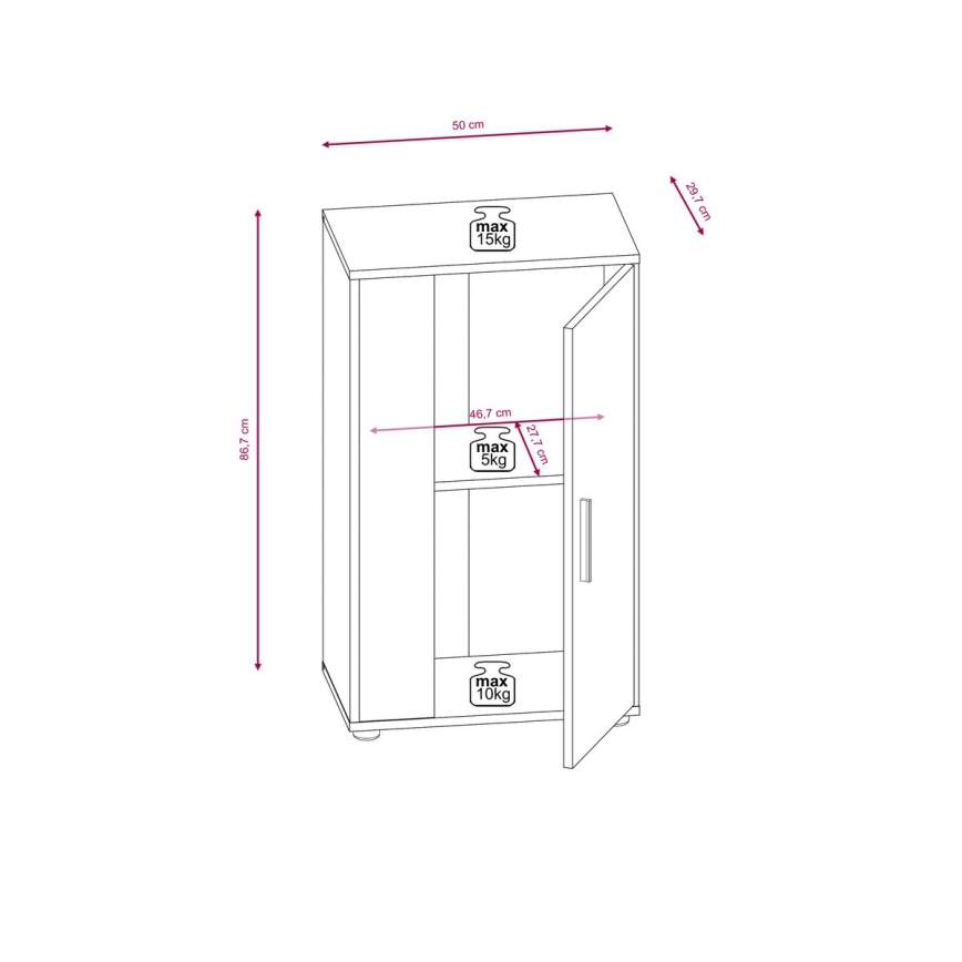 Mueble para salón BRICK blanco/negro