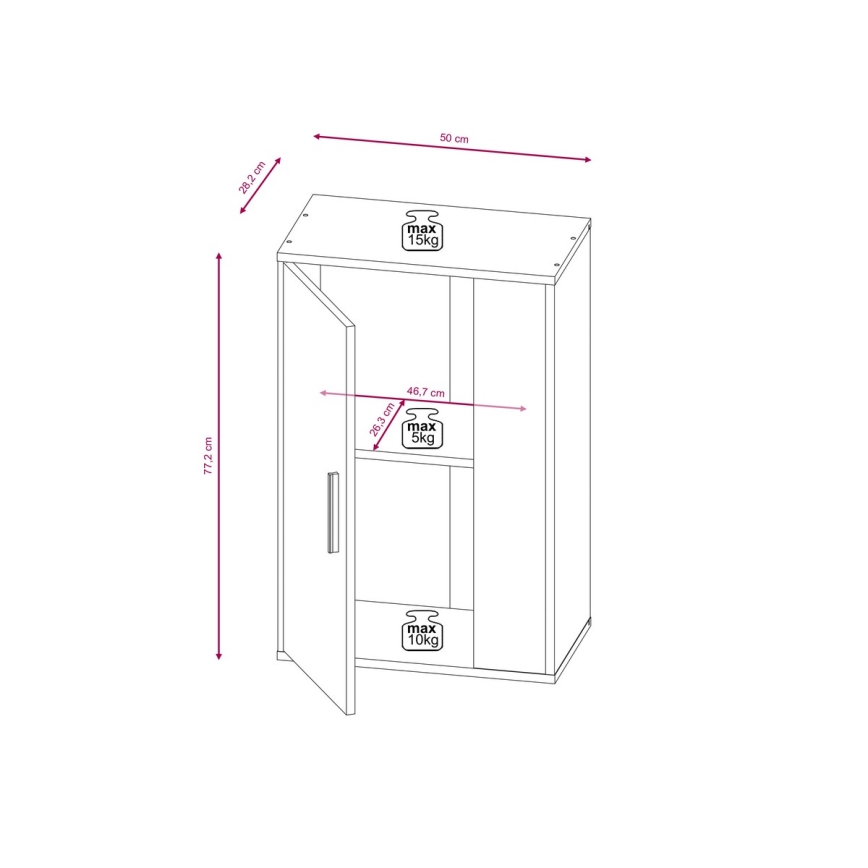 Mueble para salón BRICK blanco/negro