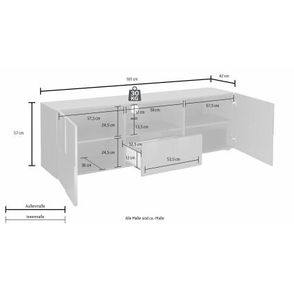 Mueble para televisor SERIAN blanco