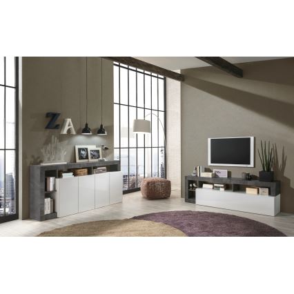 Mueble para TV LENOR blanco/antracita